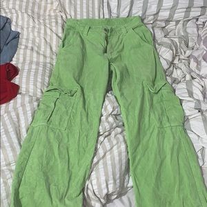 Brandy Melville Lime Green Corduroy Pants